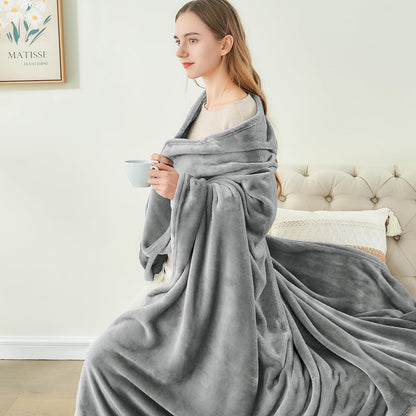 Fleece Blanket Soft Plush Throw for Couch Black 50"x60" - Colors A
