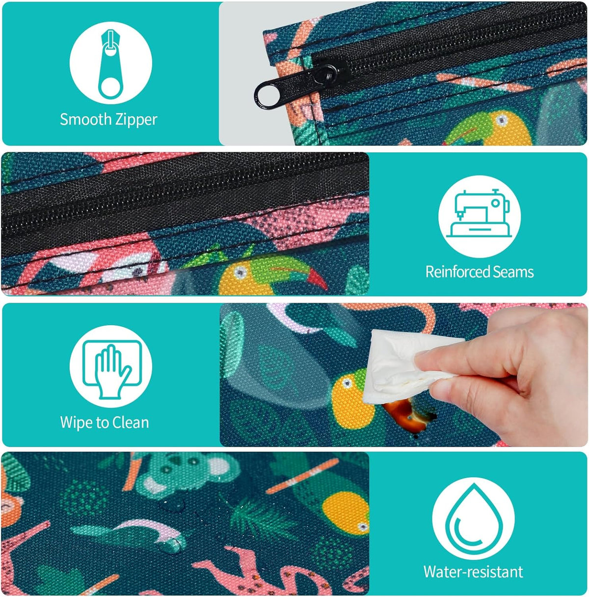 HIONXMGA TSA Approved Toiletry Bag, Set of 3 Clear Travel Toiletry Bag Quart Size Zipper Travel Pouch, Waterproof Makeup Cosmetic Bag for Women Men Kids Toiletries Carry on, Cacti A