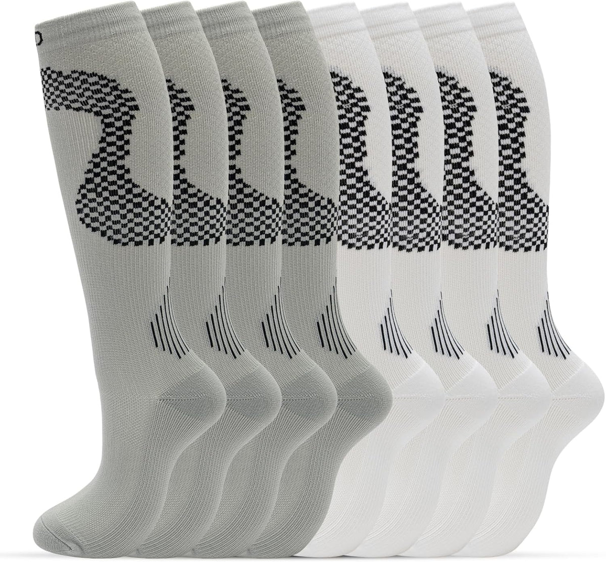 fenglaoda 8 Pairs Compression Socks for Men & Women 20-30 mmHg Knee High Nurse Pregnant Running Medical and Travel Athletic