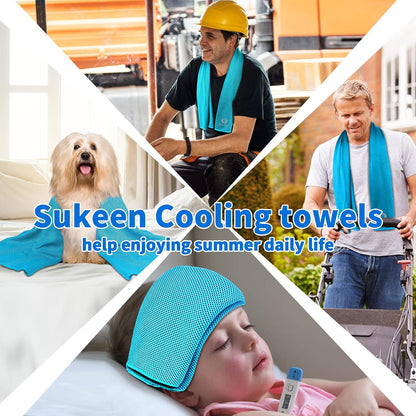 4 Pack Cooling Towels (40"x12") for Neck and Face Instant Cooling