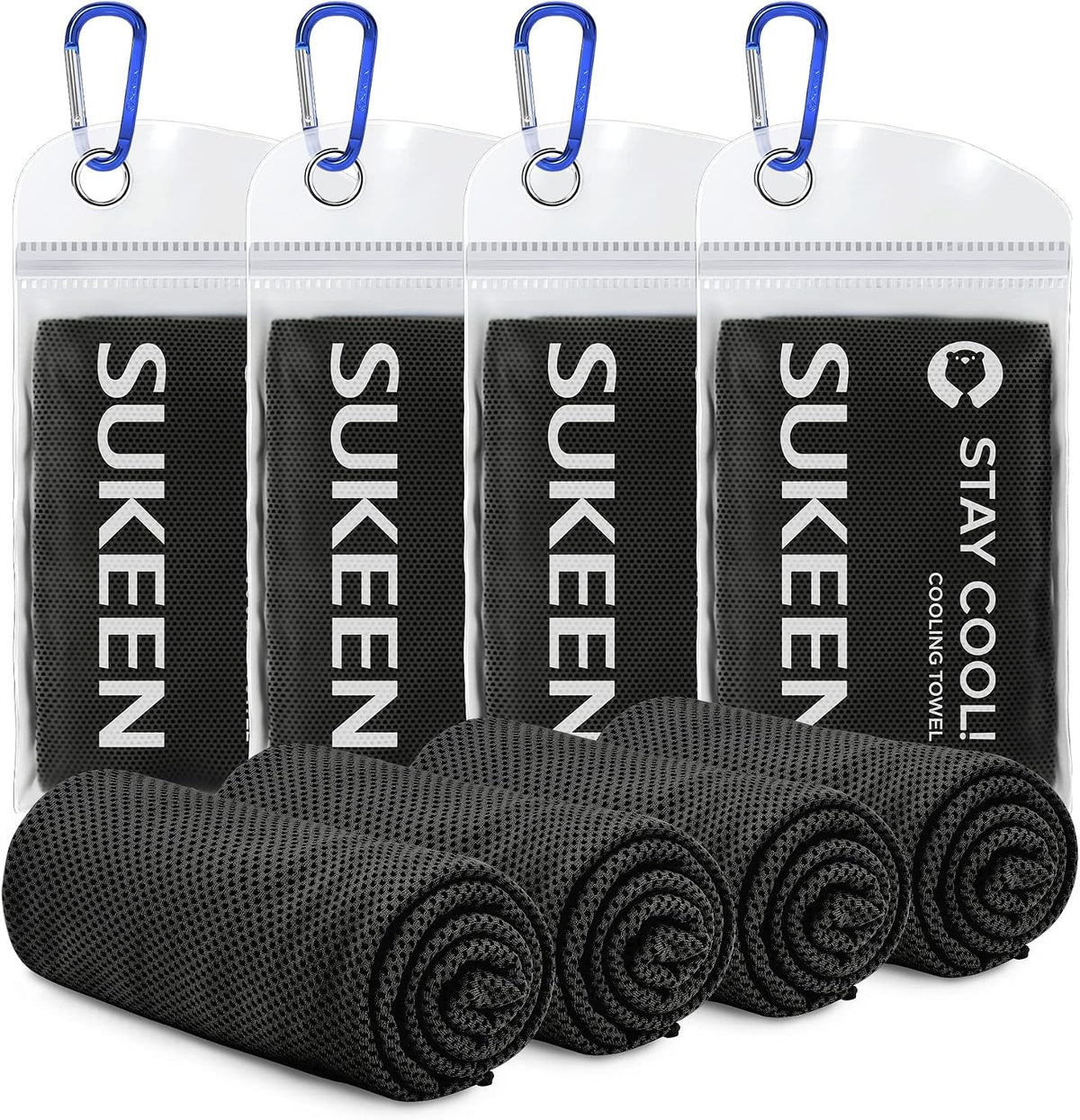 4 Pack Cooling Towels (40"x12") for Neck and Face Instant Cooling