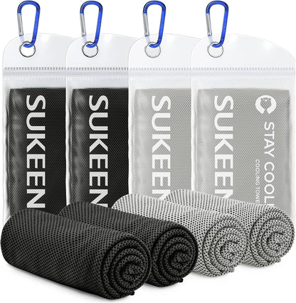 4 Pack Cooling Towels (40"x12") for Neck and Face Instant Cooling