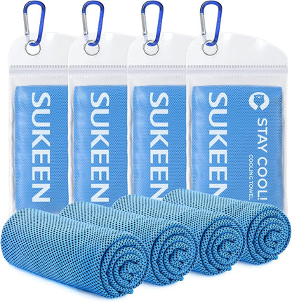 4 Pack Cooling Towels (40"x12") for Neck and Face Instant Cooling