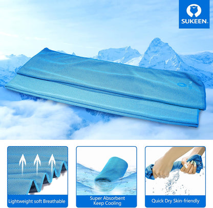 4 Pack Cooling Towels (40"x12") for Neck and Face Instant Cooling
