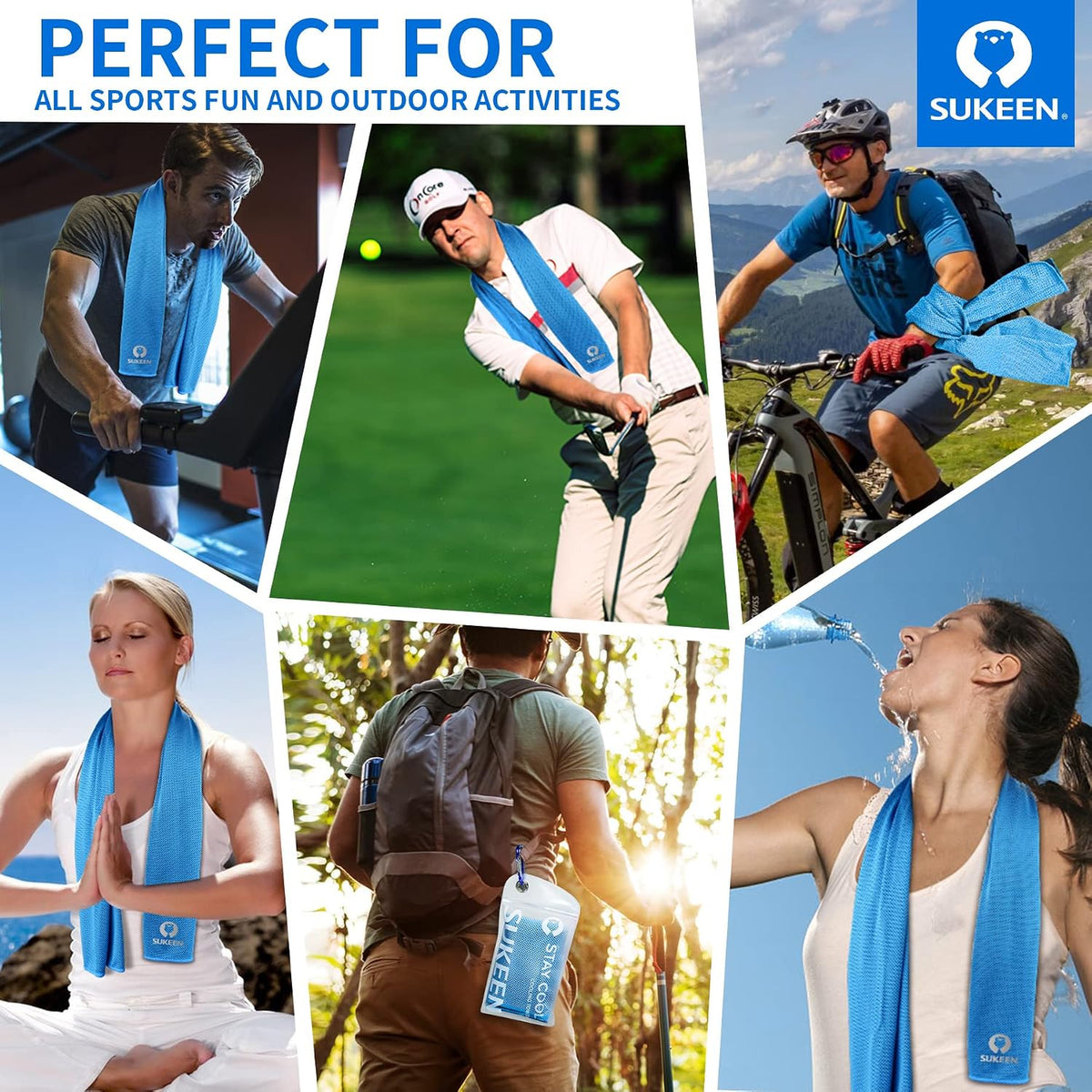 4 Pack Cooling Towels (40"x12") for Neck and Face Instant Cooling
