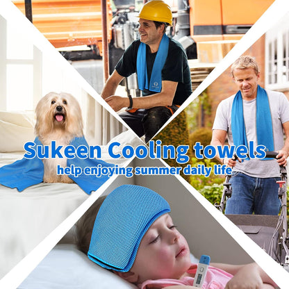 4 Pack Cooling Towels (40"x12") for Neck and Face Instant Cooling