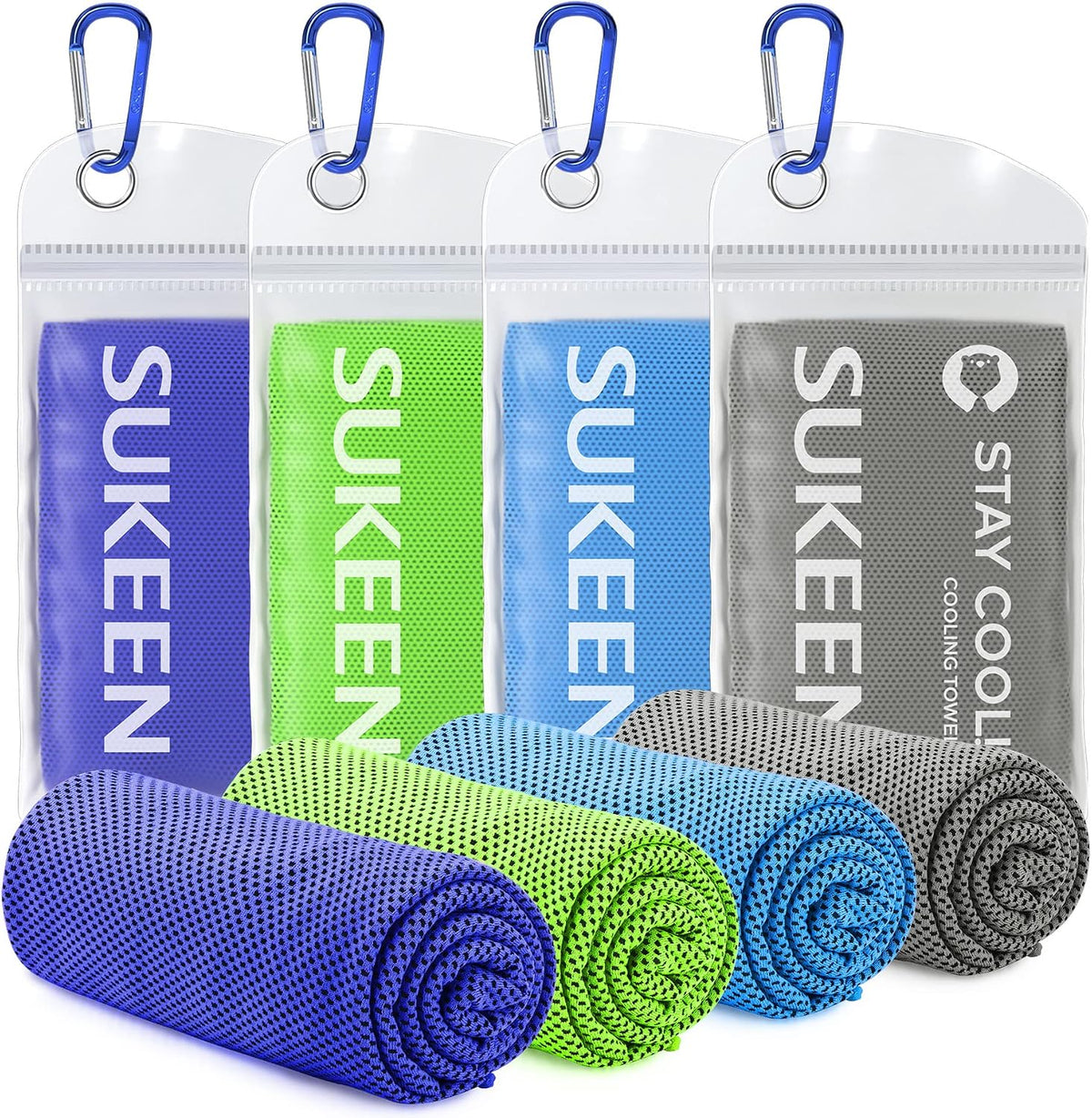 4 Pack Cooling Towels (40"x12") for Neck and Face Instant Cooling