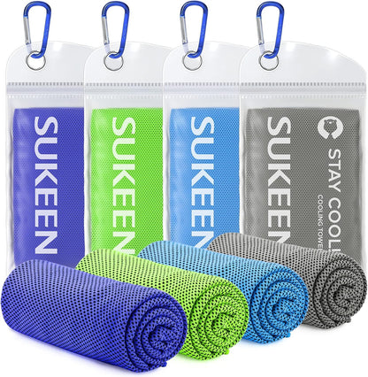 4 Pack Cooling Towels (40"x12") for Neck and Face Instant Cooling