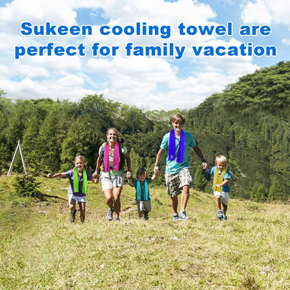 4 Pack Cooling Towels (40"x12") for Neck and Face Instant Cooling