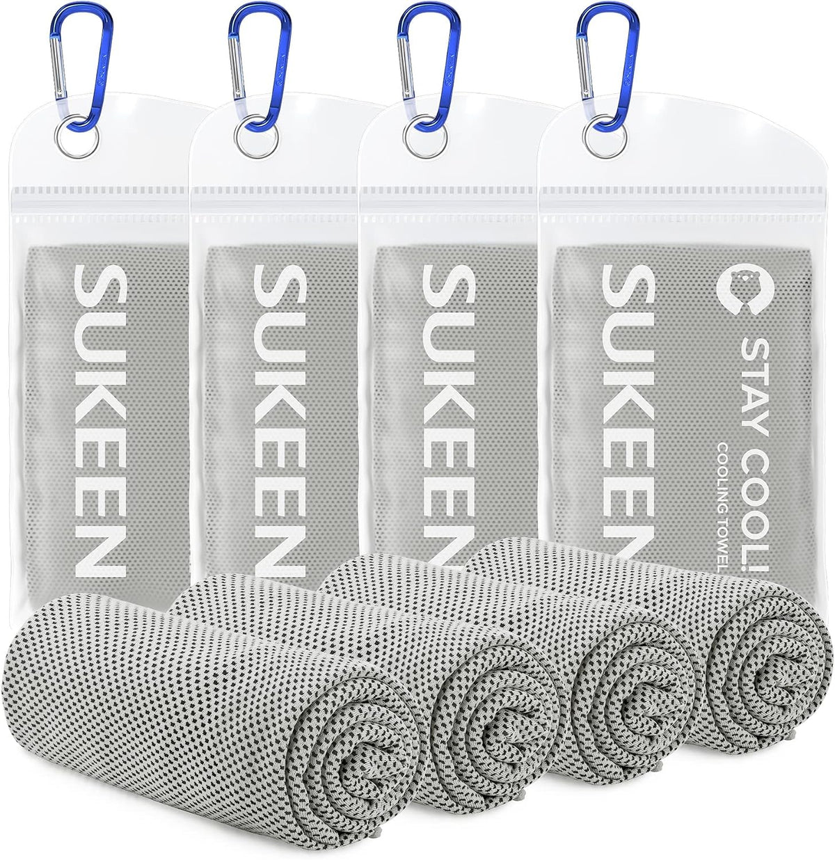 4 Pack Cooling Towels (40"x12") for Neck and Face Instant Cooling
