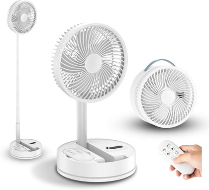 Portable Rechargeable Oscillating Travel Fan - 8" 8000mah Battery Operated