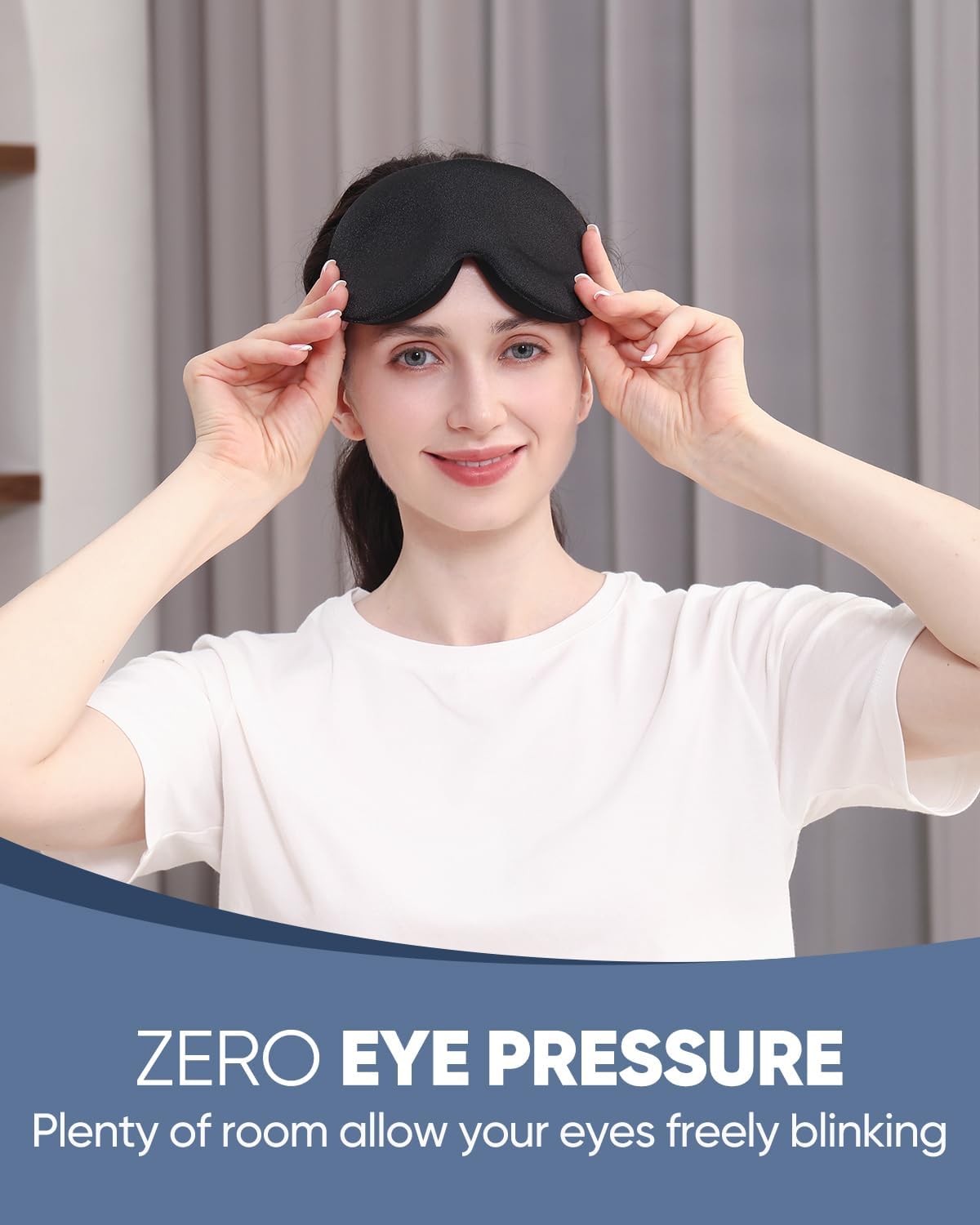 Luxury Sleep Mask for Women Men Patented Light Blocking Design