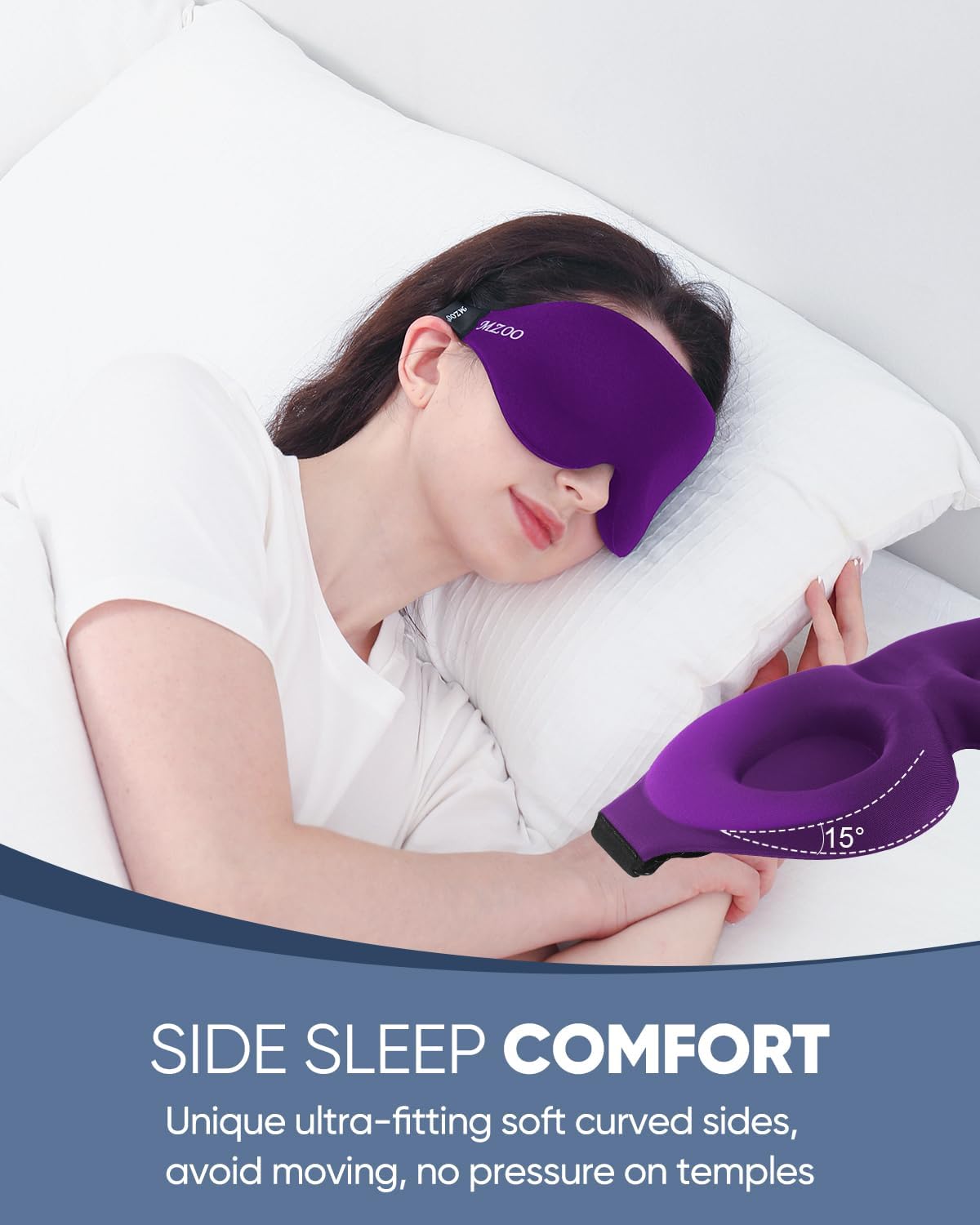 Luxury Sleep Mask for Women Men Patented Light Blocking Design