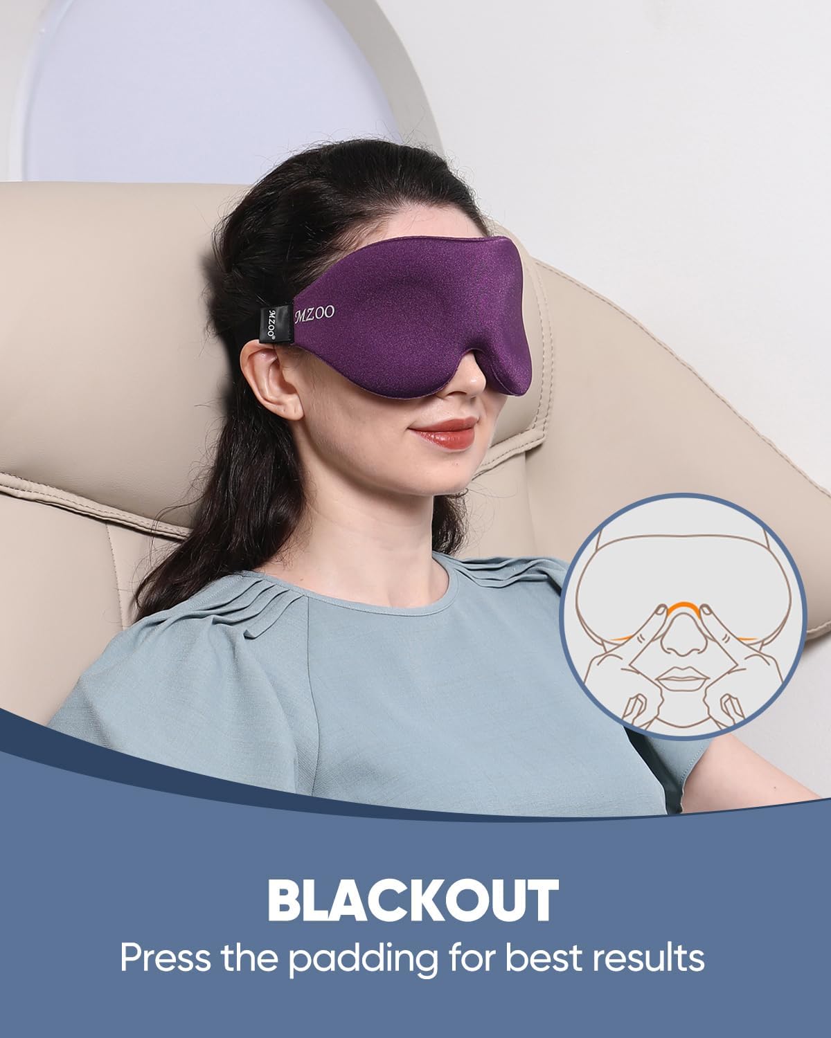 Luxury Sleep Mask for Women Men Patented Light Blocking Design