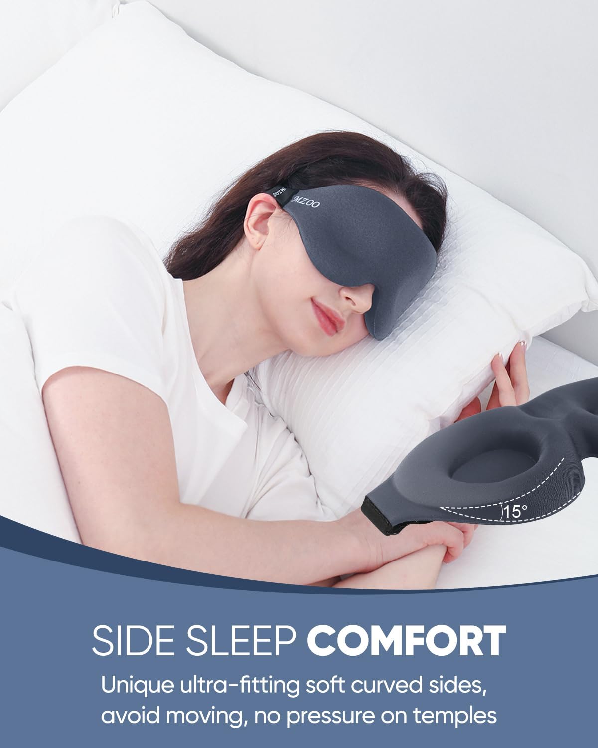 Luxury Sleep Mask for Women Men Patented Light Blocking Design