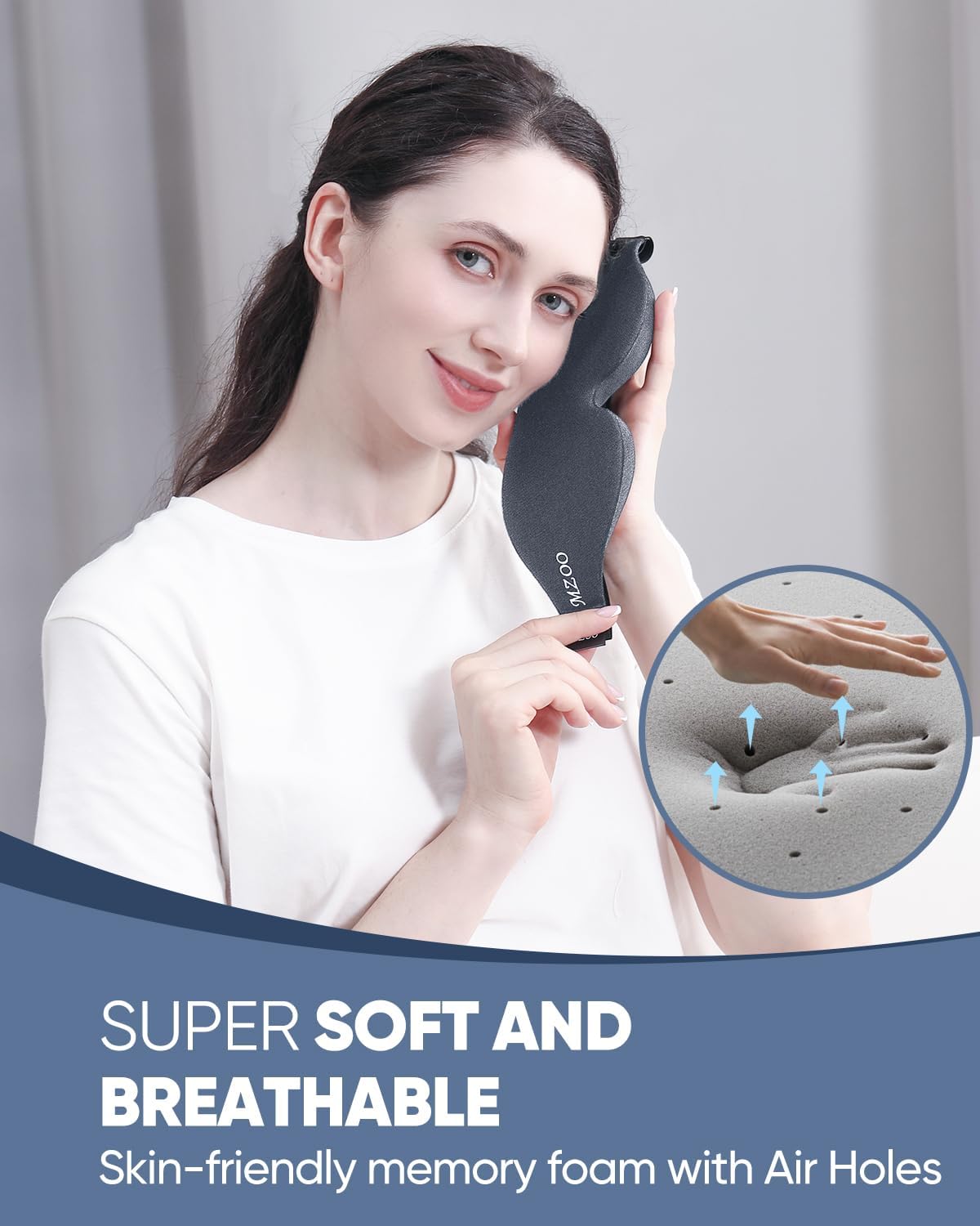 Luxury Sleep Mask for Women Men Patented Light Blocking Design