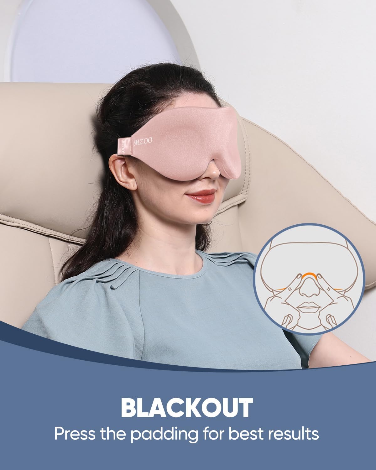 Luxury Sleep Mask for Women Men Patented Light Blocking Design