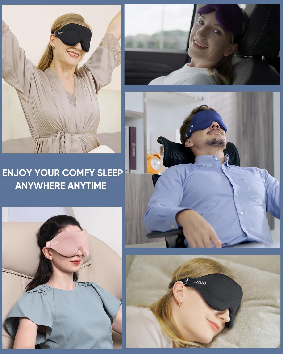 Luxury Sleep Mask for Women Men Patented Light Blocking Design