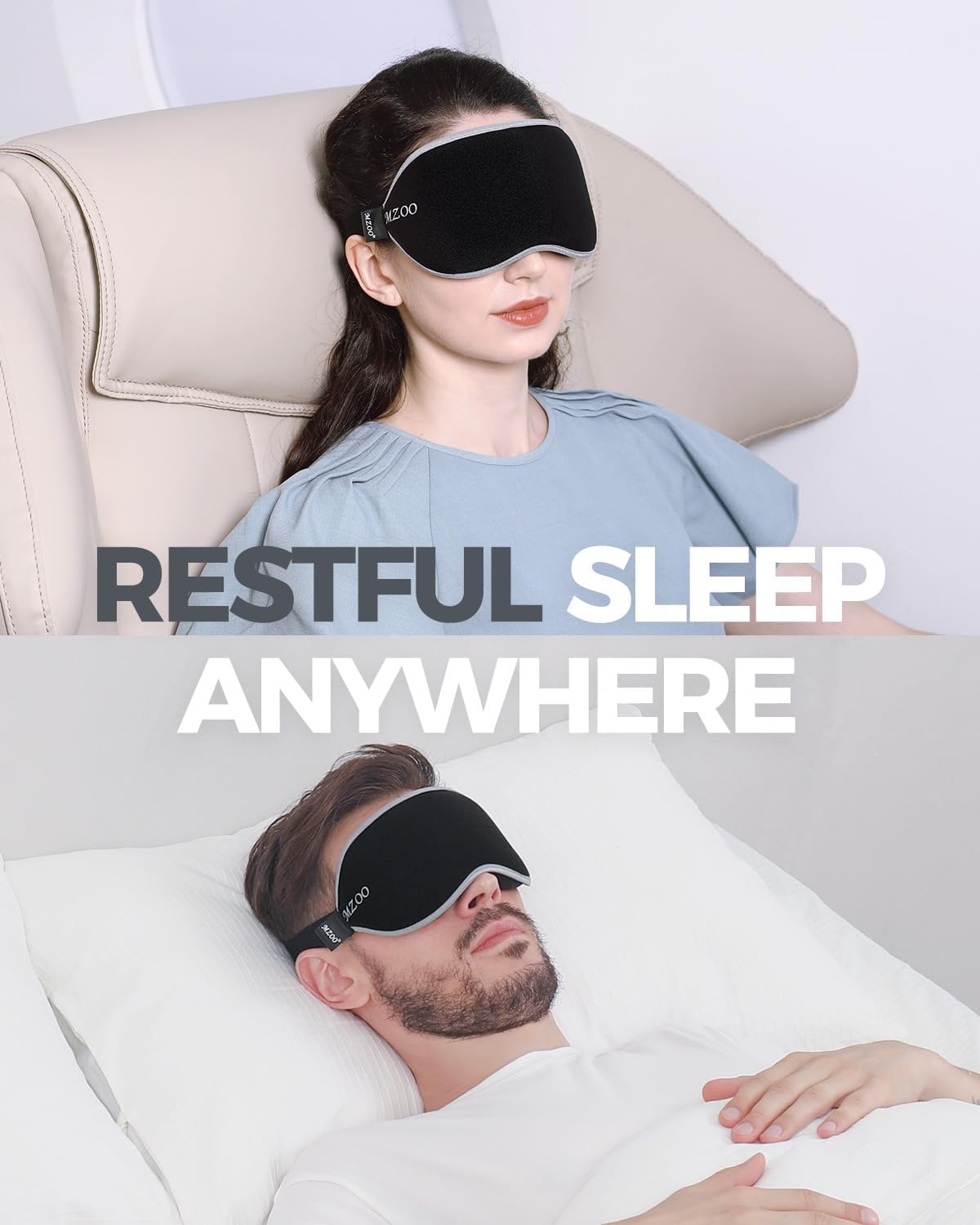Luxury Sleep Mask for Women Men Patented Light Blocking Design