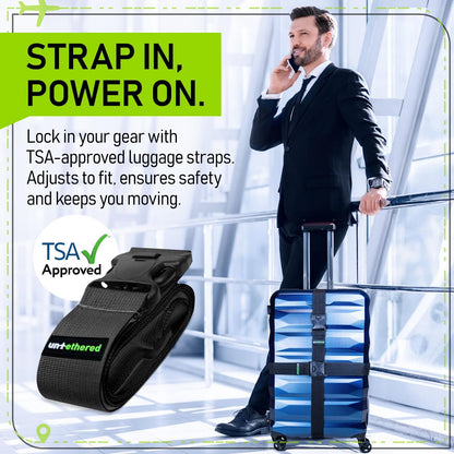 Luggage Straps for Suitcases, TSA Approved, 4-Pack, Green