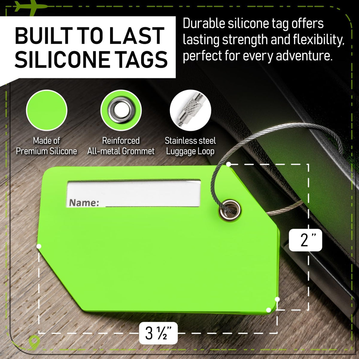 Luggage Straps for Suitcases, TSA Approved, 4-Pack, Green