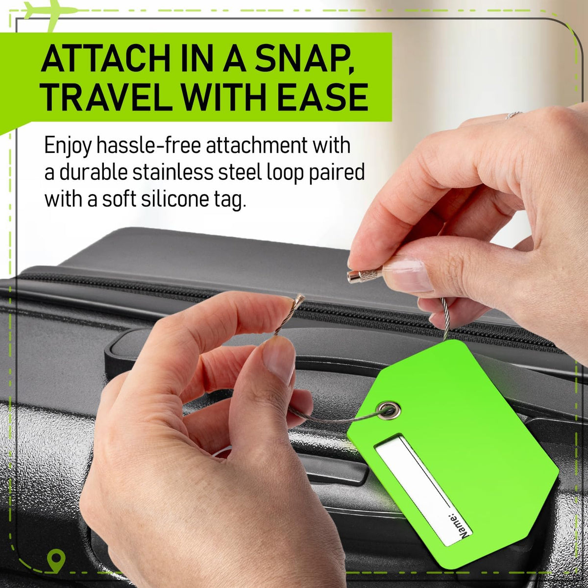 Luggage Straps for Suitcases, TSA Approved, 4-Pack, Green
