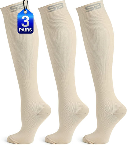 3-Pair Compression Socks (15-20mmHg)