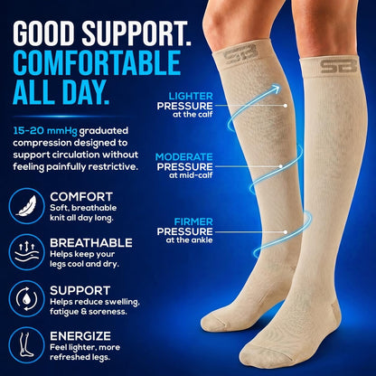 3-Pair Compression Socks (15-20mmHg)
