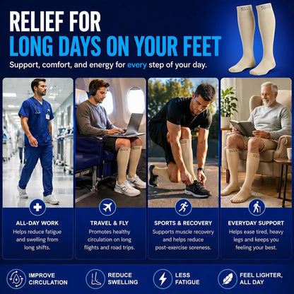3-Pair Compression Socks (15-20mmHg)