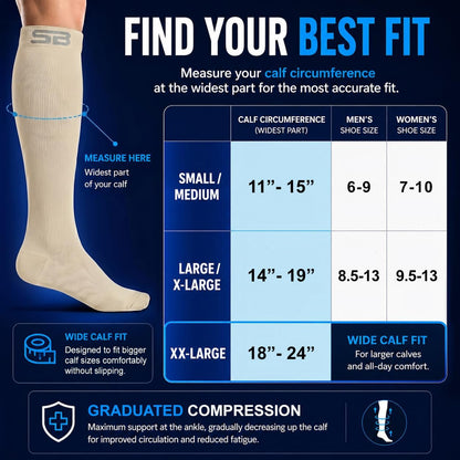 3-Pair Compression Socks (15-20mmHg)