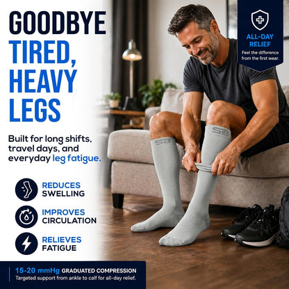 3-Pair Compression Socks (15-20mmHg)