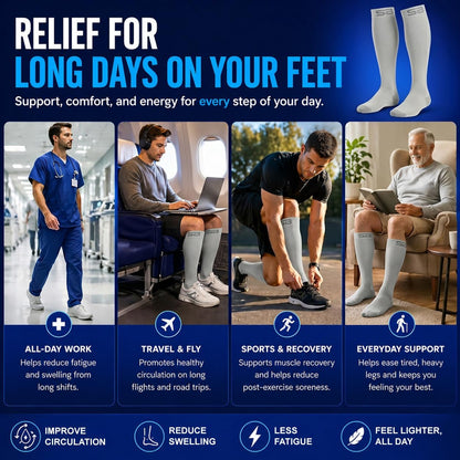 3-Pair Compression Socks (15-20mmHg)
