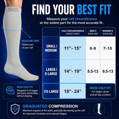3-Pair Compression Socks (15-20mmHg)