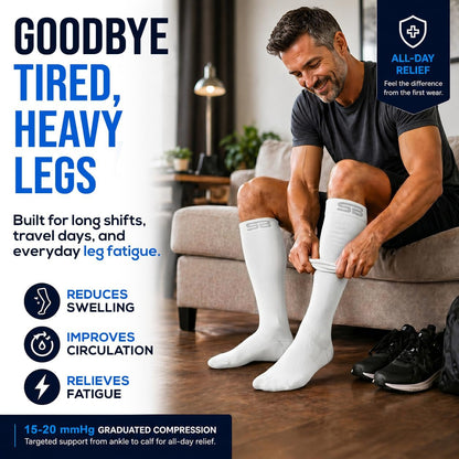 3-Pair Compression Socks (15-20mmHg)
