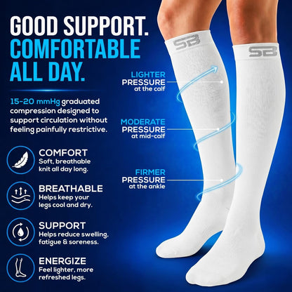 3-Pair Compression Socks (15-20mmHg)
