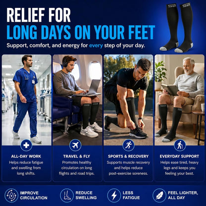 3-Pair Compression Socks (15-20mmHg)