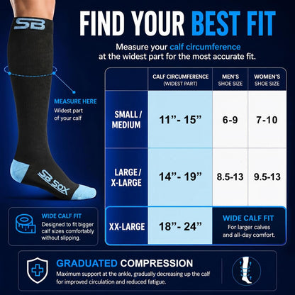 3-Pair Compression Socks (15-20mmHg)
