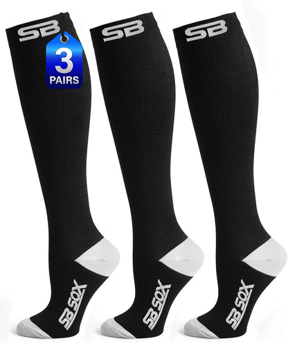 3-Pair Compression Socks (15-20mmHg)