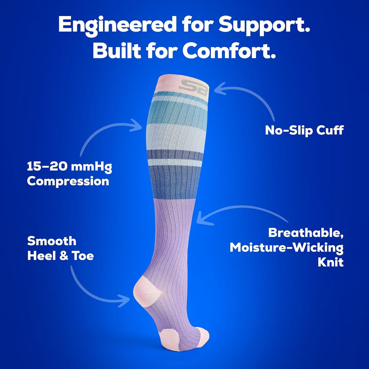 3-Pair Compression Socks (15-20mmHg)