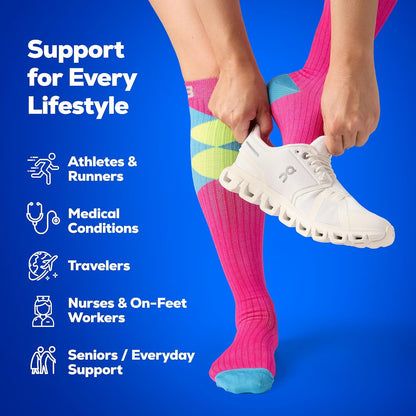 3-Pair Compression Socks (15-20mmHg)