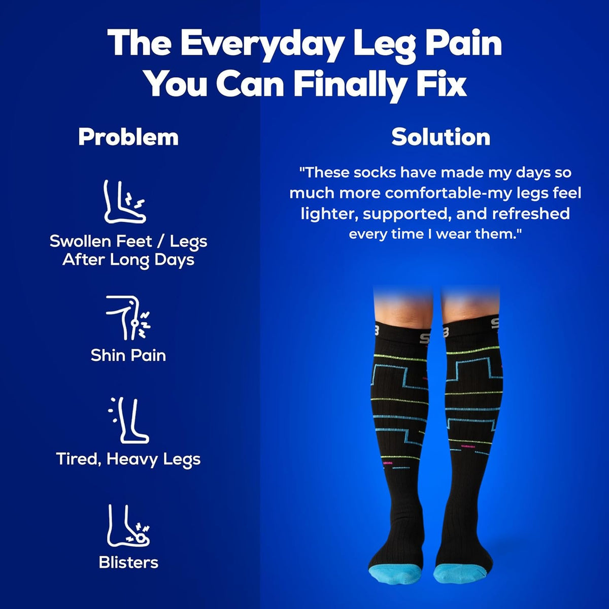 3-Pair Compression Socks (15-20mmHg)