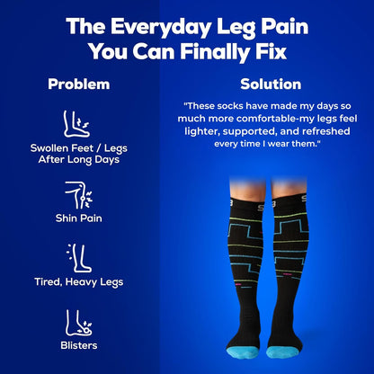 3-Pair Compression Socks (15-20mmHg)