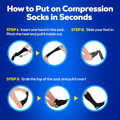 3-Pair Compression Socks (15-20mmHg)