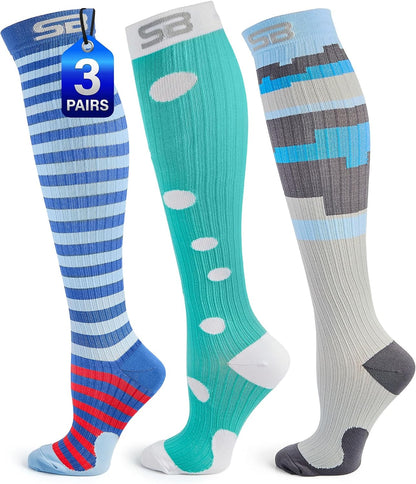 3-Pair Compression Socks (15-20mmHg)