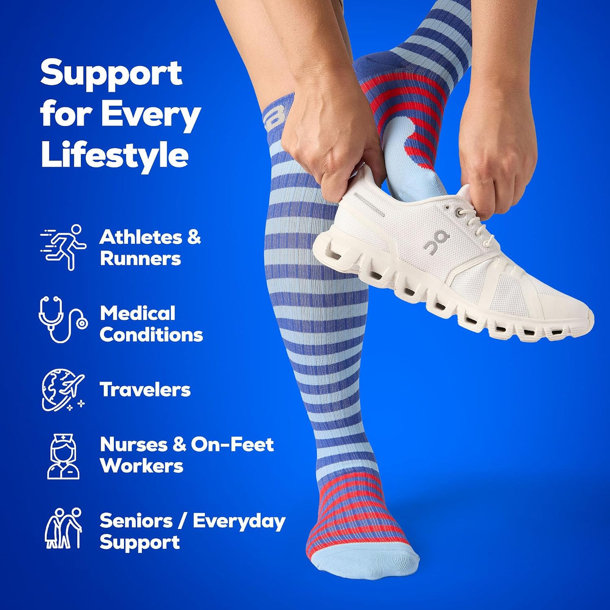 3-Pair Compression Socks (15-20mmHg)