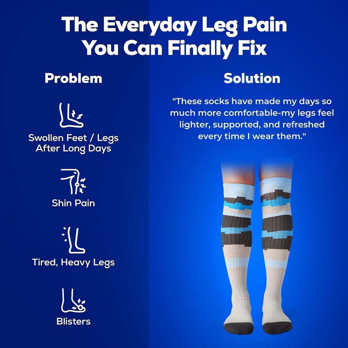3-Pair Compression Socks (15-20mmHg)