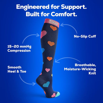 3-Pair Compression Socks (15-20mmHg)