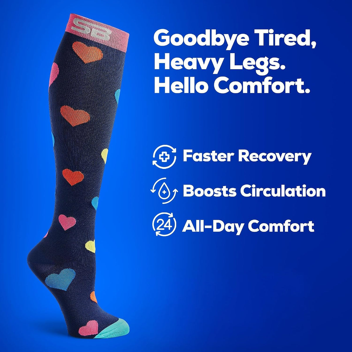 3-Pair Compression Socks (15-20mmHg)