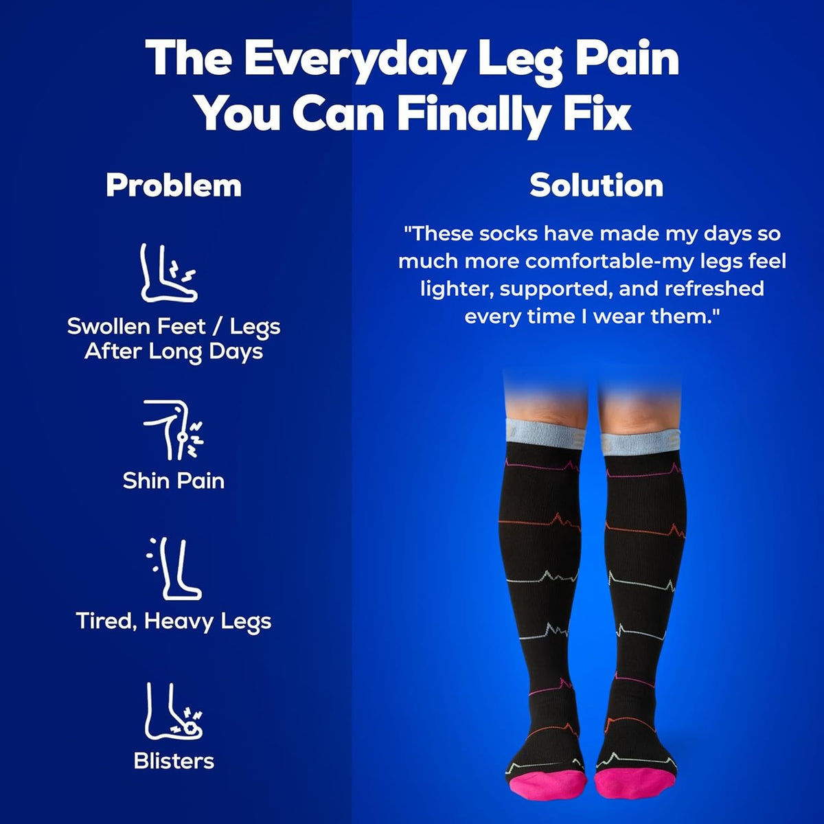 3-Pair Compression Socks (15-20mmHg)