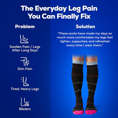3-Pair Compression Socks (15-20mmHg)